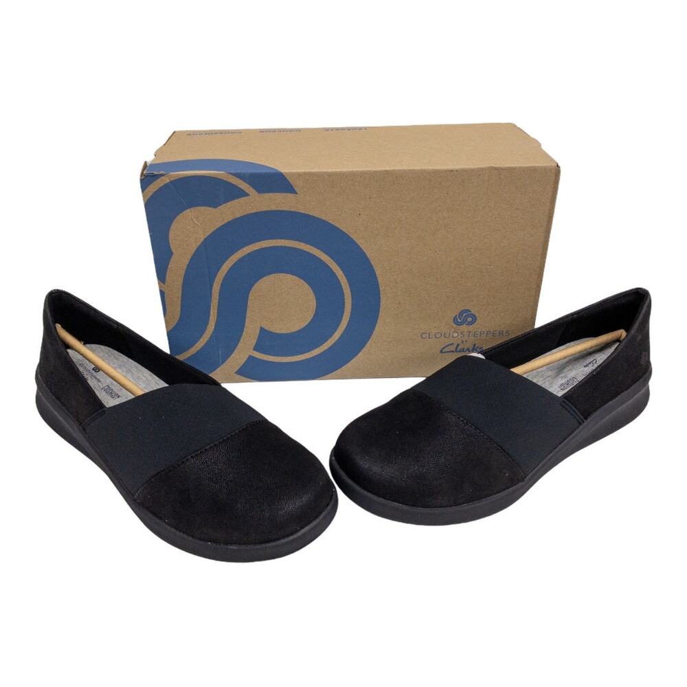 Clarks Cloudsteppers Sillian 2.0 Moon Loafer Women's 10 Black Slip-On Comfort